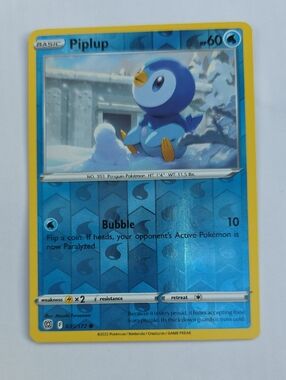Pokemon Piplup Card - Blue and Yellow Artwork